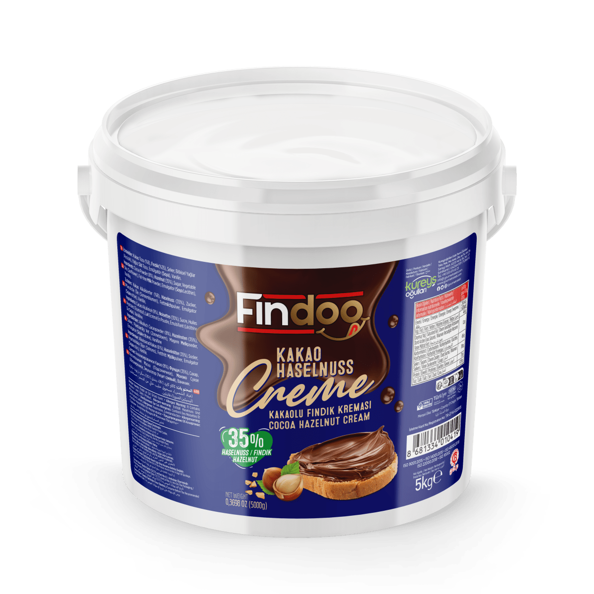 Celebiogullari Premium Cocoa Hazelnut Cream (35% Hazelnut) - 500g, 1kg & 5kg Buckets - TryAladdin