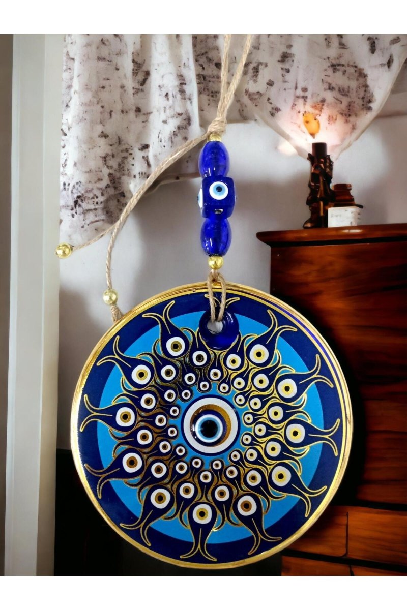 Decorative Pattern Nazar Bead Glass Wall Ornament - TryAladdin