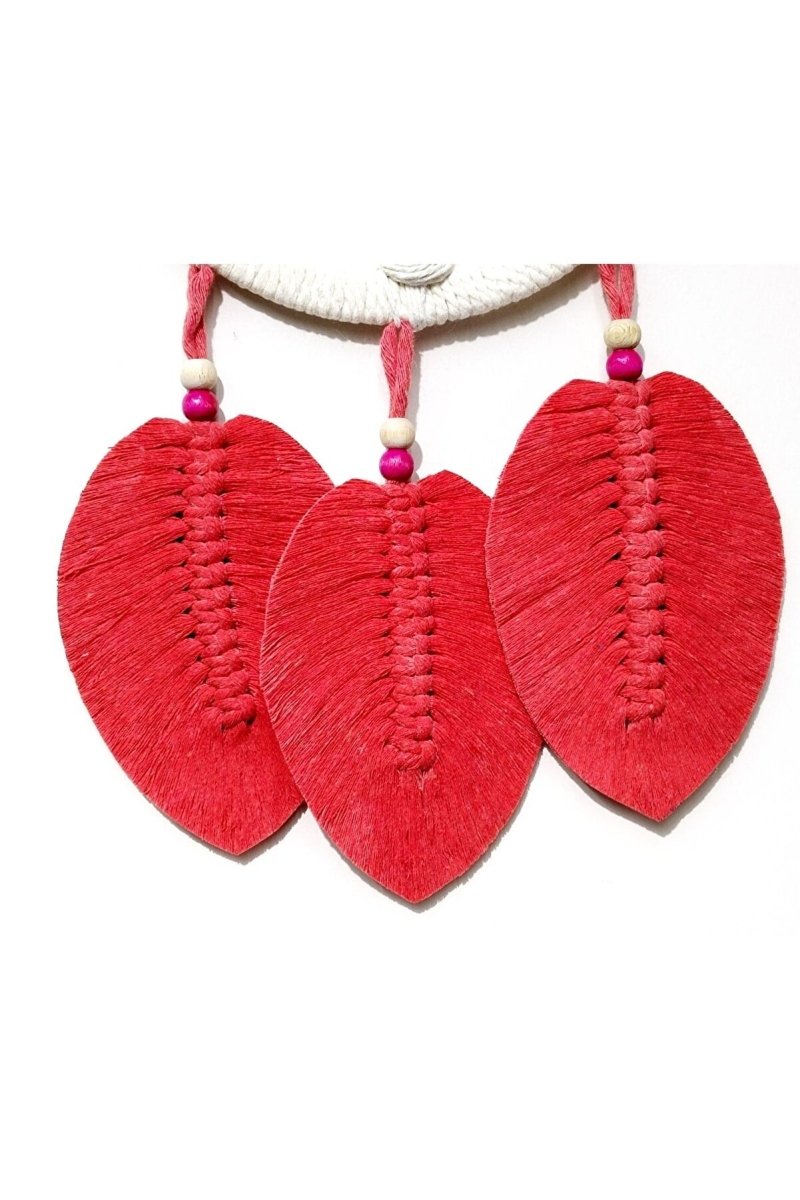 Pomegranate Blossom Color Leafed Tree of Life Macrame Wall Ornament - TryAladdin