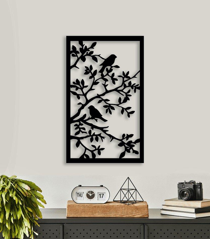 NR Dizayn | Bird on Trees Motif Decorative Metal Wall Art - TryAladdin