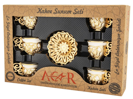 Acar | Turkish Coffee Set of Six - Sultan - Simple - Gold - TryAladdin