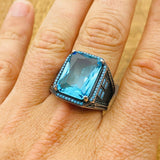 Aquamarine Baguette Ring - TryAladdin