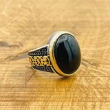 Black Onyx Signet Silver Ring - TryAladdin