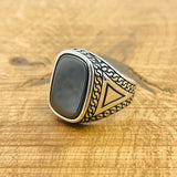 Black Onyx Silver Ring - TryAladdin