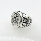 Captivating Men's Ship Design Silver Ring - TryAladdin