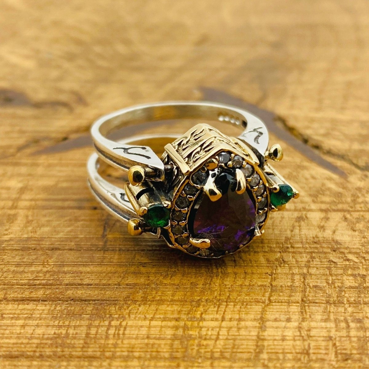 Citrine & Amethyst Reversible Ring - TryAladdin