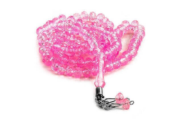 Crystal Appearance 99 Beads Hajj Umrah Gift Tasbih (10 Pieces) - Pink - TryAladdin