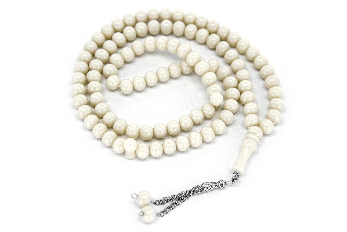 Dervish Tasbih 14 mm Acrylic, White - TryAladdin