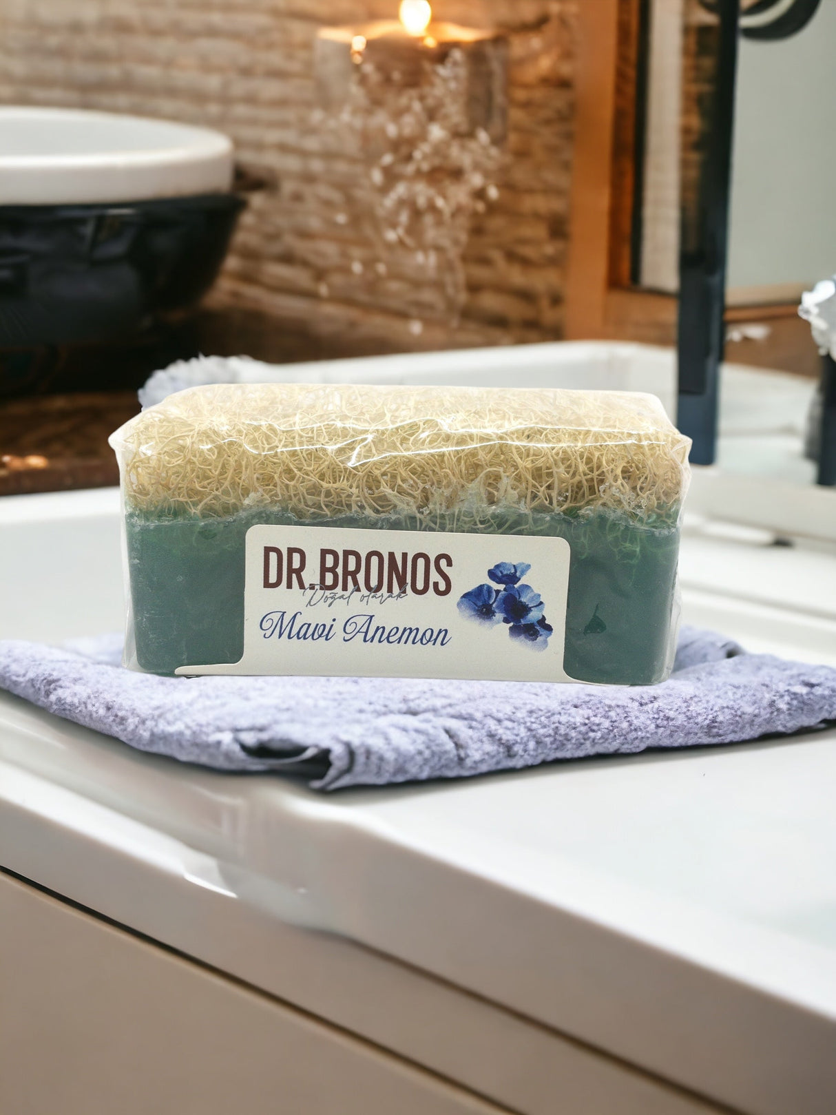 Dr. Bronos | Blue Anemon Soap with Natural Pumpkin Loofah - TryAladdin