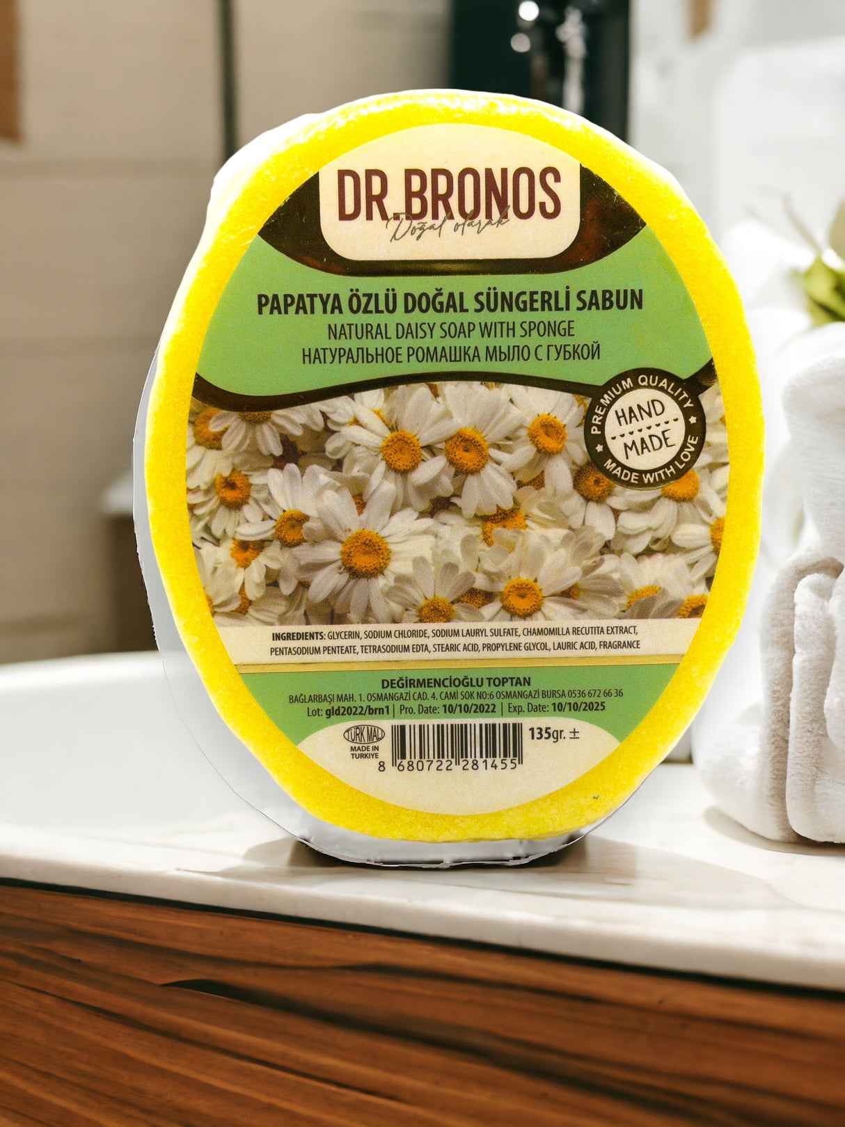 Dr. Bronos | Natural Daisy Soap with Sponge - TryAladdin