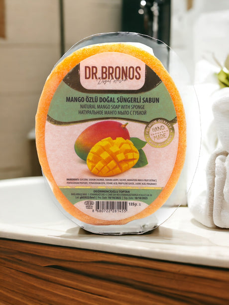 Dr. Bronos | Natural Mango Soap with Sponge - TryAladdin