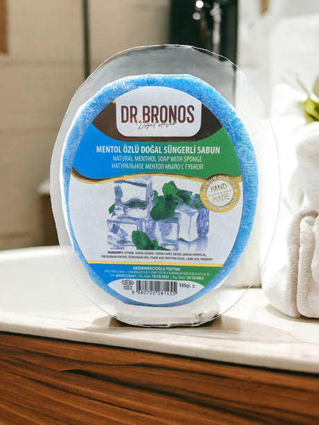 Dr. Bronos | Natural Mentol Soap with Sponge - TryAladdin