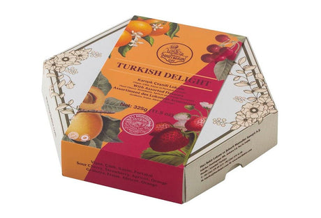 Haci Bekir Exclusive Turkish Delight Fruit Flavored Assorted - Unique Consistency Lokums (Cherry/Strawberry/Apricot/Orange) - TryAladdin