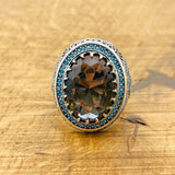 Handcrafted Multi - Color Zultanite Stone Men's Ring - TryAladdin