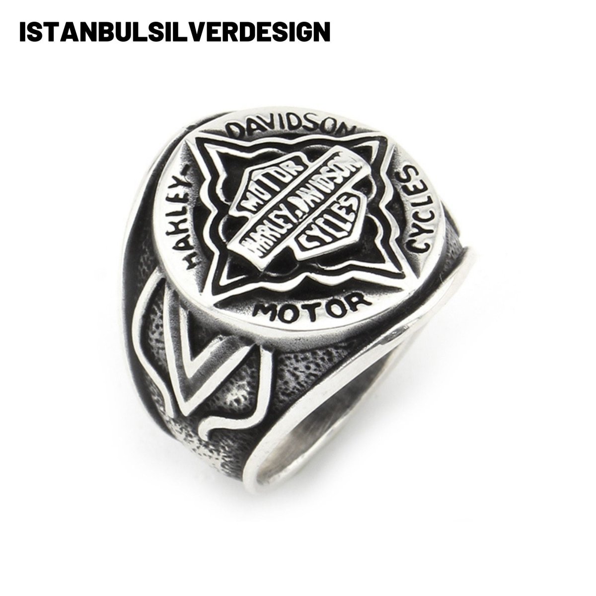 Harley Davidson 925K Sterling Silver Ring - TryAladdin