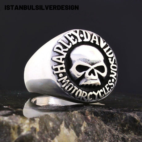 Harley Davidson Motorcycle Signet Ring - TryAladdin