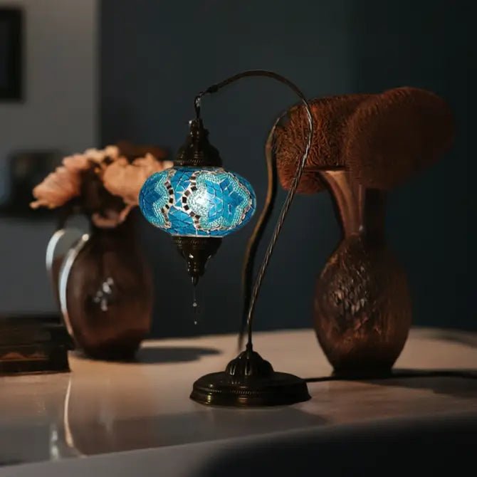 HND Handicraft | Handmade Swan Neck Mosaic Lamp - TryAladdin