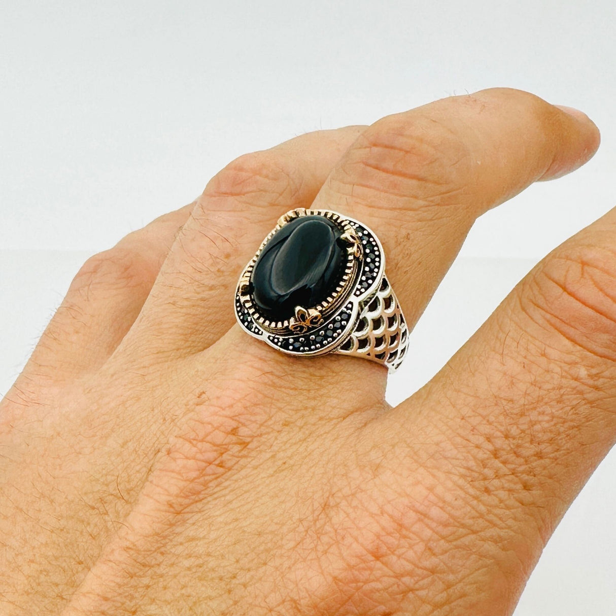 Men's Natural Black Onyx Ring - TryAladdin