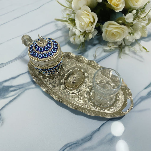 Lavina | Turkish Coffee Cup Set With Nazar Bead Design - TryAladdin