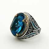 Men's Aquamarine Stone Ring - TryAladdin