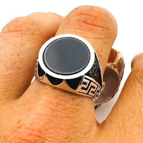 Men's Black Onyx Stone Ring - TryAladdin