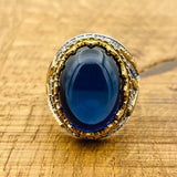 Men's Blue Topaz Oval Ring - TryAladdin