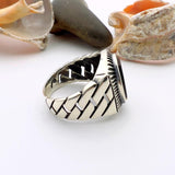 Men's Brown Tiger's Eye Stone Silver Ring - TryAladdin