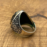 Men's Emerald Silver Ring - TryAladdin