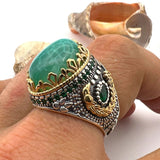 Men's Green Tourmaline Paraiba Stone Ring - TryAladdin