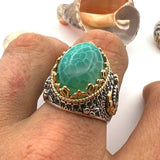 Men's Green Tourmaline Paraiba Stone Ring - TryAladdin