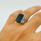 Men's Handmade Black Onyx Gemstone Ring - TryAladdin