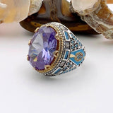 Men's Handmade Ring, Amethyst - TryAladdin