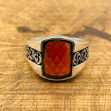 Men's Handmade Zircon Stone Silver Ring - TryAladdin