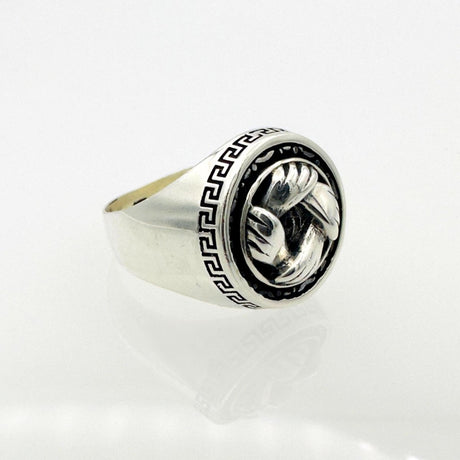 Men's Hands Design Silver Ring - TryAladdin