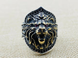 Men's Lion Design Silver Ring - TryAladdin