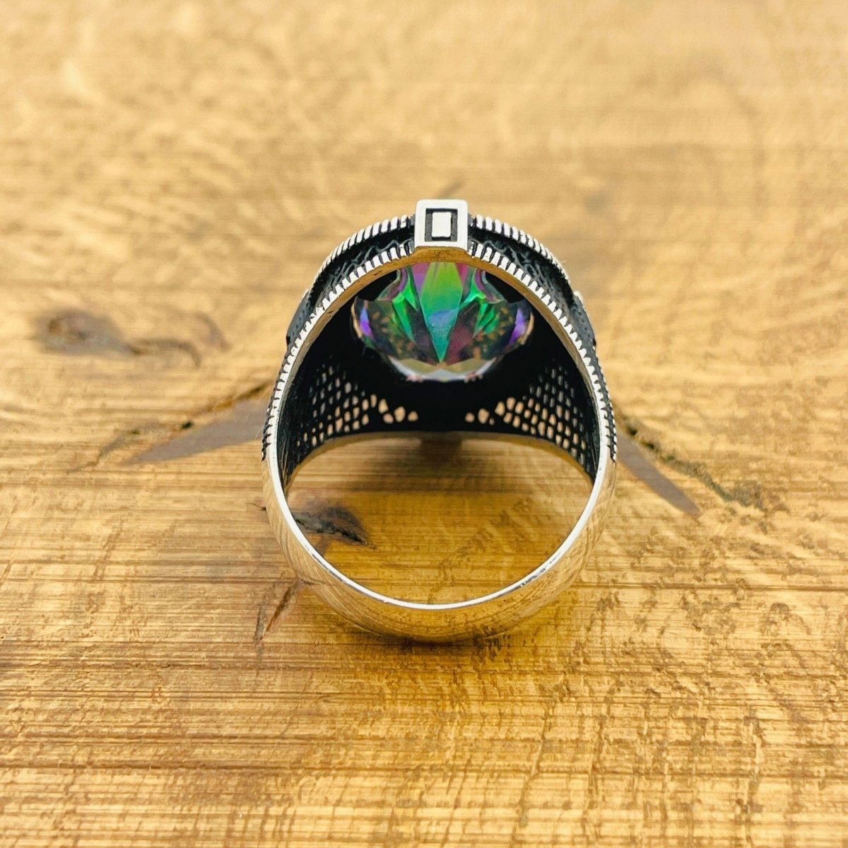 Men's Mystic Topaz Compass Ring - TryAladdin