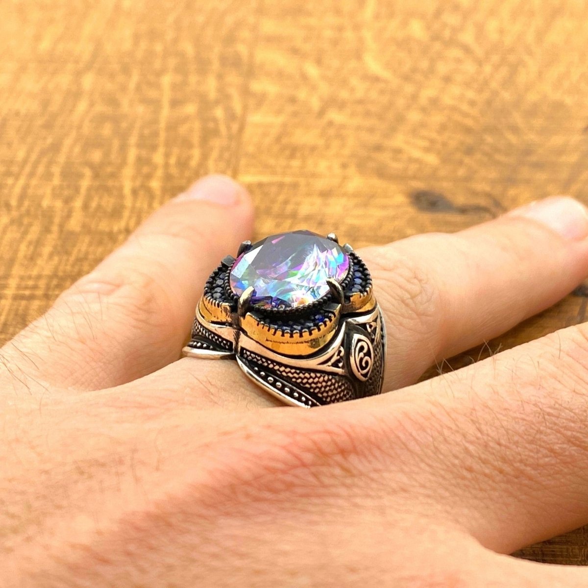 Men's Mystic Topaz Ring - TryAladdin