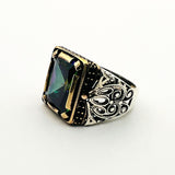 Men's Mystic Topaz Silver Ring - TryAladdin