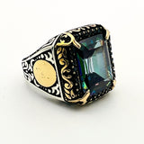 Men's Mystic Topaz Silver Ring - TryAladdin