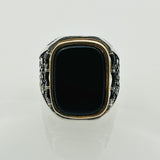 Men's Natural Black Onyx Gemstone Ring - TryAladdin