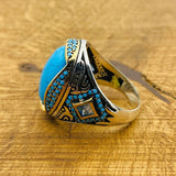 Men's Natural Turquoise Ring - TryAladdin