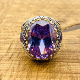 Men’s Oval Amethyst Ottoman Ring - TryAladdin