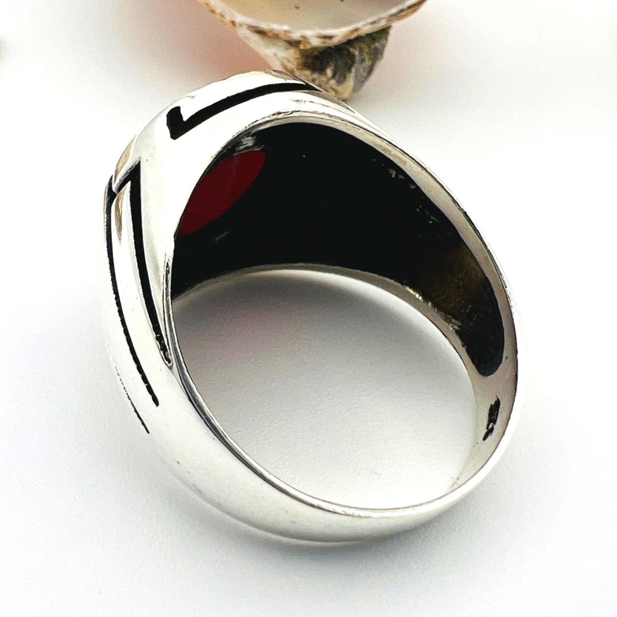 Men's Oval Red Ruby Stone Ring - TryAladdin