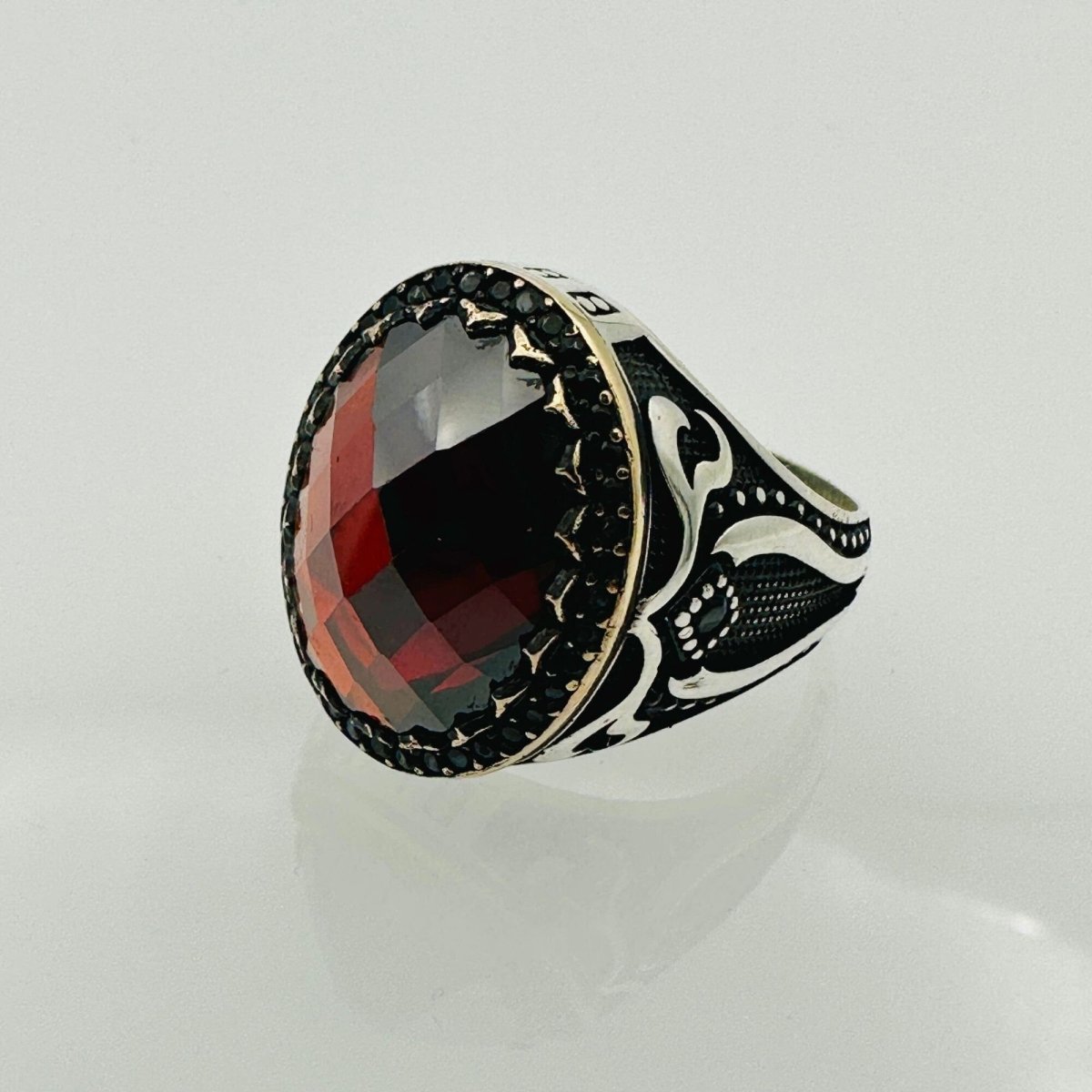 Men's Red Zircon Stone Ring - TryAladdin