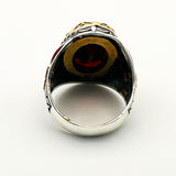 Men's Ruby Stone Silver Ring - TryAladdin