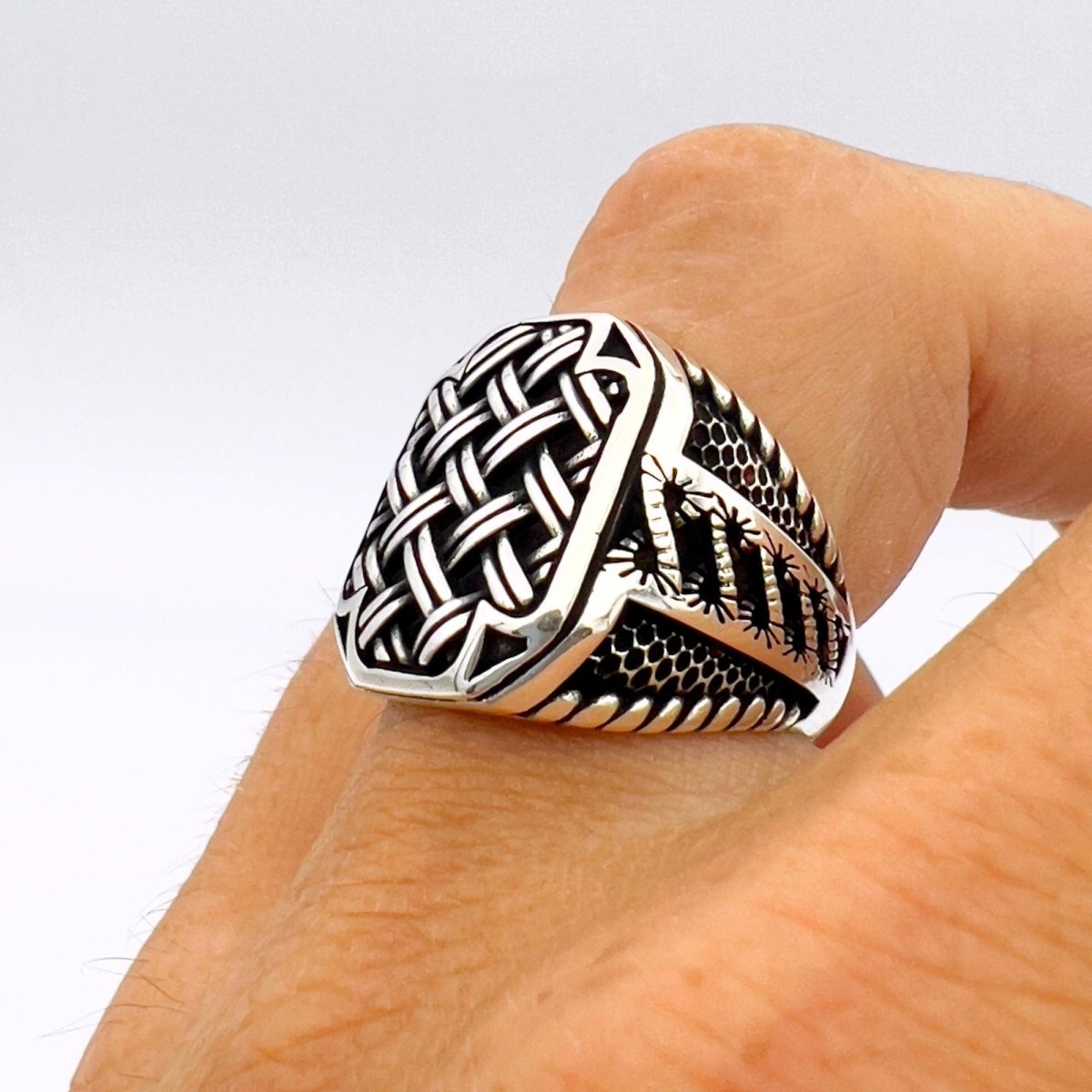 Men's Square Silver Ring - TryAladdin