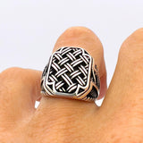 Men's Square Silver Ring - TryAladdin