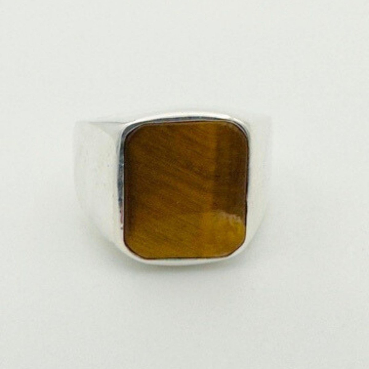 Men's Tiger's Eye Stone Silver Ring - TryAladdin