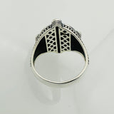 Men's Turkish Black Zircon Stone Silver Ring - TryAladdin