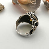 Men's Yellow Citrine Stone Silver Ring - TryAladdin